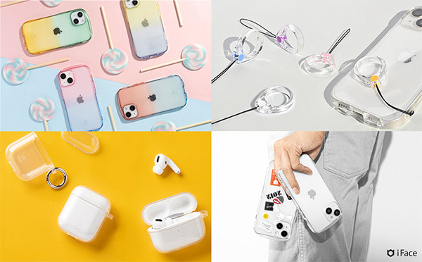 Hamee iFace スマホケース 「Look in Clear」シリーズでは、スマホケース（「MagSafe」対応）、「AirPods」ケース、リングストラップなどを展開