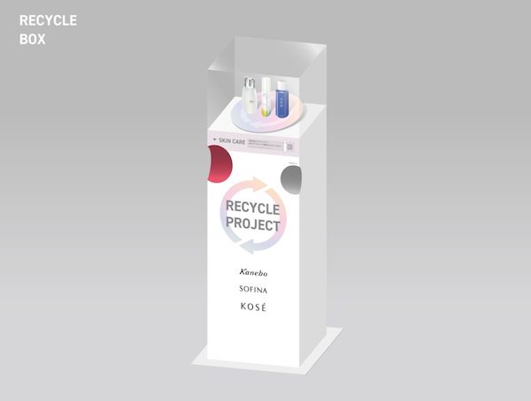 使用済みの化粧品プラスチック容器回収ボックスのイメージ